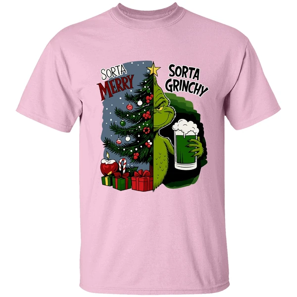 Grinch Sorta Merry Sorta Grinchy Christmas Holiday Shirt - Image 2