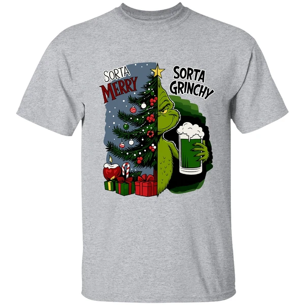 Grinch Sorta Merry Sorta Grinchy Christmas Holiday Shirt - Image 6