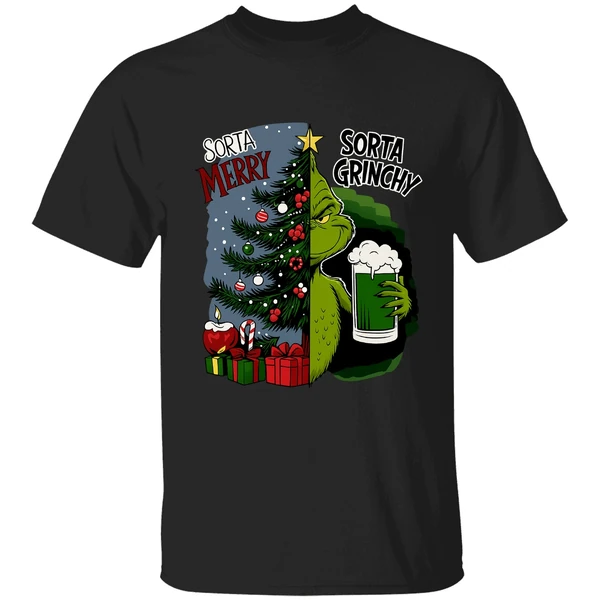 Grinch Sorta Merry Sorta Grinchy Christmas Holiday Shirt - Image 7