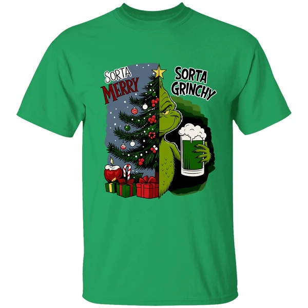 Grinch Sorta Merry Sorta Grinchy Christmas Holiday Shirt - Image 8