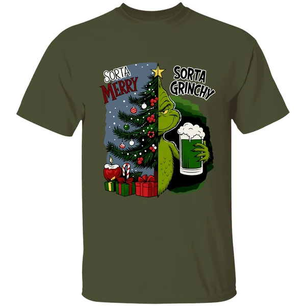 Grinch Sorta Merry Sorta Grinchy Christmas Holiday Shirt - Image 9