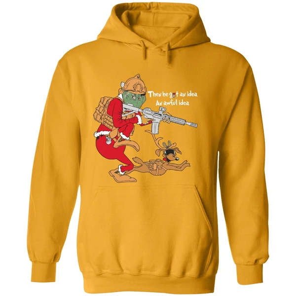 Grinch Taking Gun Then He Got An Idea An Awful Idea Hoodie