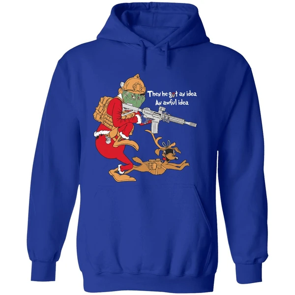 Grinch Taking Gun Then He Got An Idea An Awful Idea Hoodie - Image 7