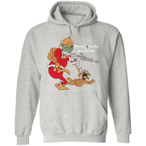 Grinch Taking Gun Then He Got An Idea An Awful Idea Hoodie - Image 9