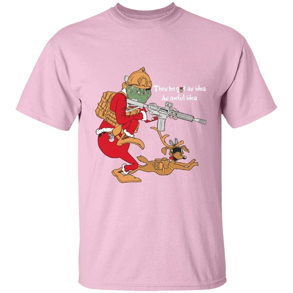 Grinch Taking Gun Then He Got An Idea An Awful Idea Shirt - Image 3