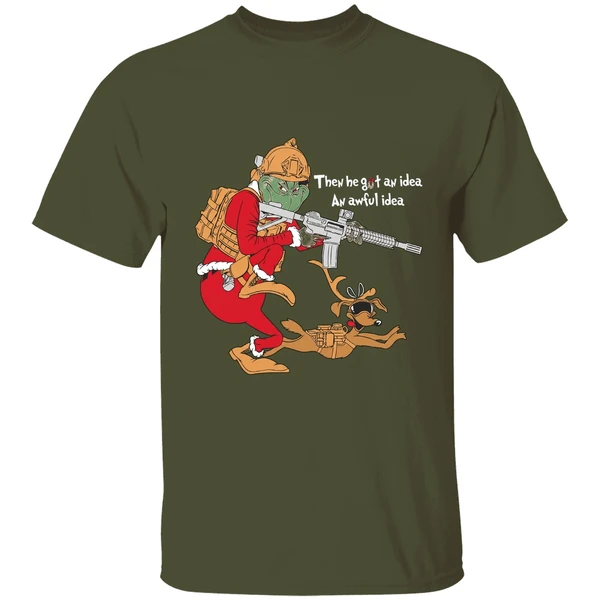 Grinch Taking Gun Then He Got An Idea An Awful Idea Shirt - Image 4