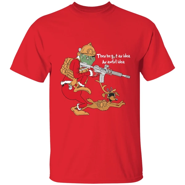 Grinch Taking Gun Then He Got An Idea An Awful Idea Shirt - Image 7