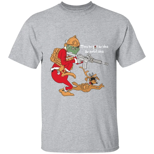 Grinch Taking Gun Then He Got An Idea An Awful Idea Shirt - Image 9