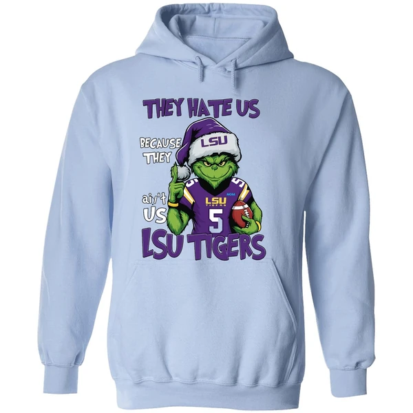 Grinch They Hate Us Because They Aint Us Lsu Tigers Football Hoodie - Image 4