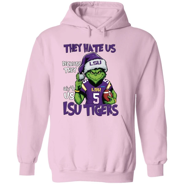 Grinch They Hate Us Because They Aint Us Lsu Tigers Football Hoodie - Image 5
