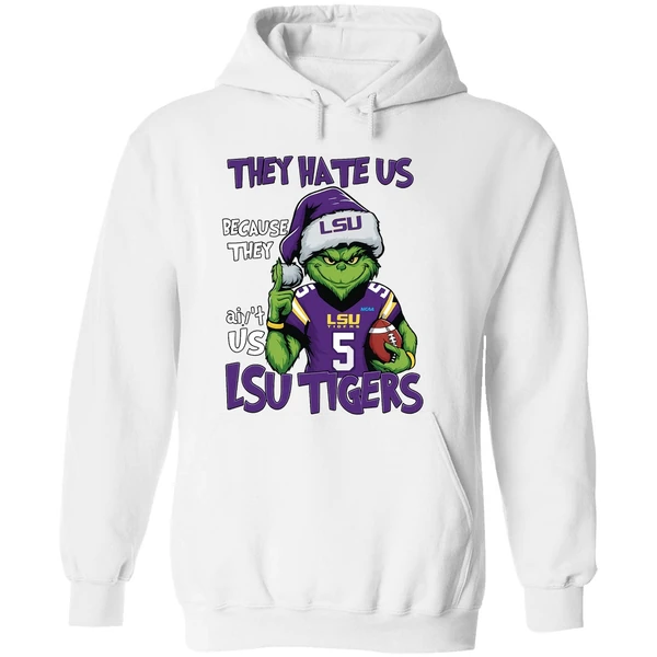 Grinch They Hate Us Because They Aint Us Lsu Tigers Football Hoodie - Image 8