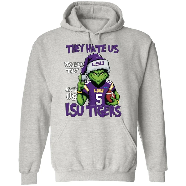 Grinch They Hate Us Because They Aint Us Lsu Tigers Football Hoodie - Image 9