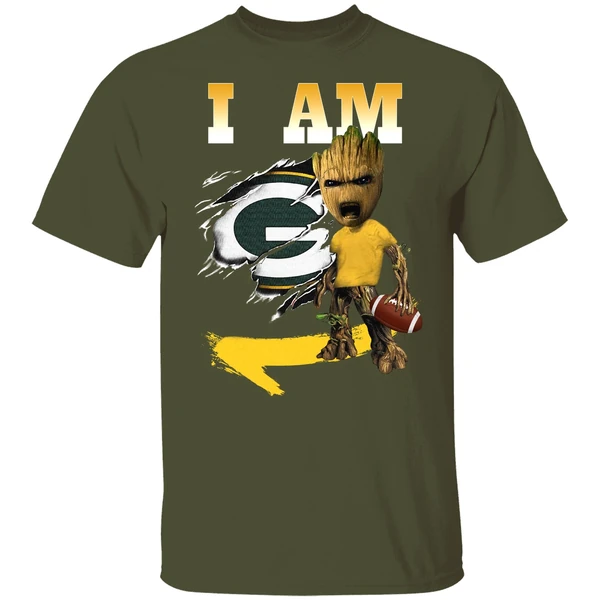 Groot I Am Green Bay Packers Shirt - Image 3