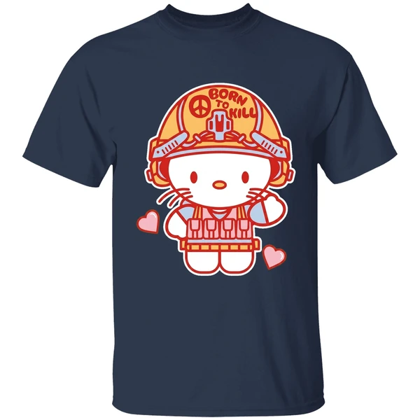 grunt style born to kill hello kitty shirt navy