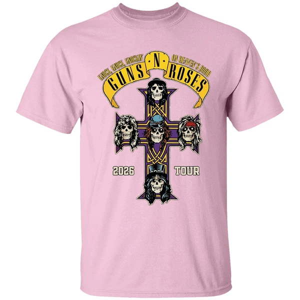 gun n roses 2026 world tour america schedule shirt lightpink