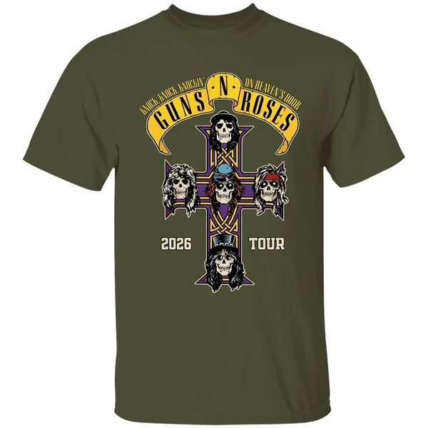 gun n roses 2026 world tour america schedule shirt militarygreen