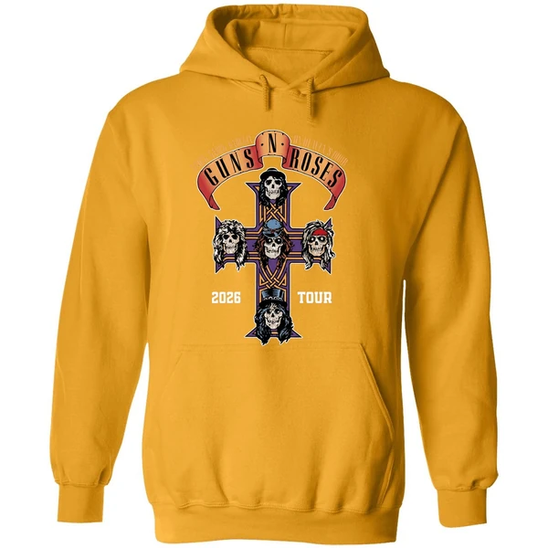 Gun N Roses World Tour 2026 America Dates Schedule Graphic Cross Hoodie