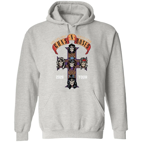 Gun N Roses World Tour 2026 America Dates Schedule Graphic Cross Hoodie - Image 9