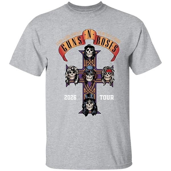 Gun N Roses World Tour 2026 America Dates Schedule Graphic Cross Shirt - Image 9