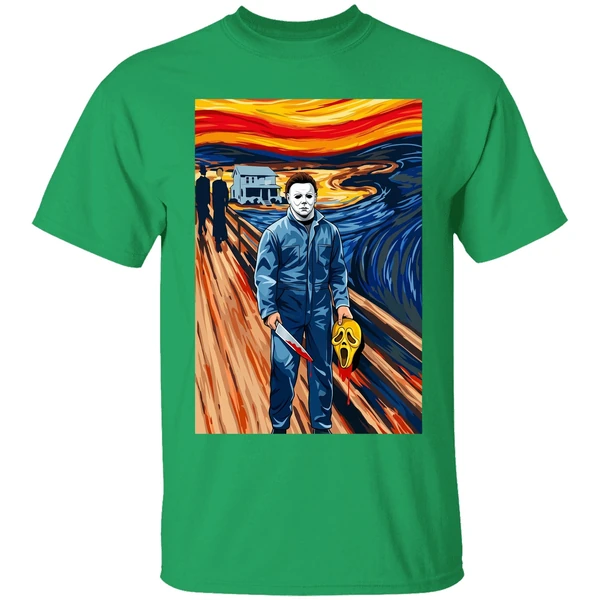 Halloween Michael Myers The Scream Parody Shirt - Image 2