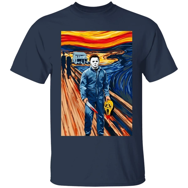 Halloween Michael Myers The Scream Parody Shirt - Image 5