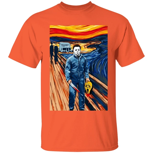 Halloween Michael Myers The Scream Parody Shirt - Image 6