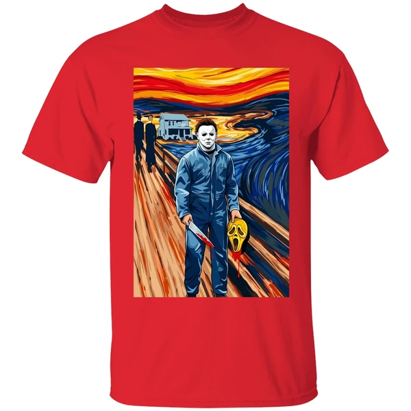 Halloween Michael Myers The Scream Parody Shirt - Image 7