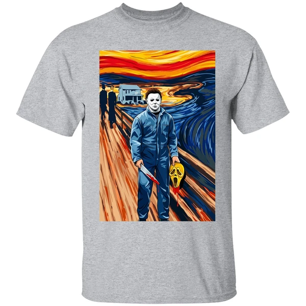 Halloween Michael Myers The Scream Parody Shirt - Image 9