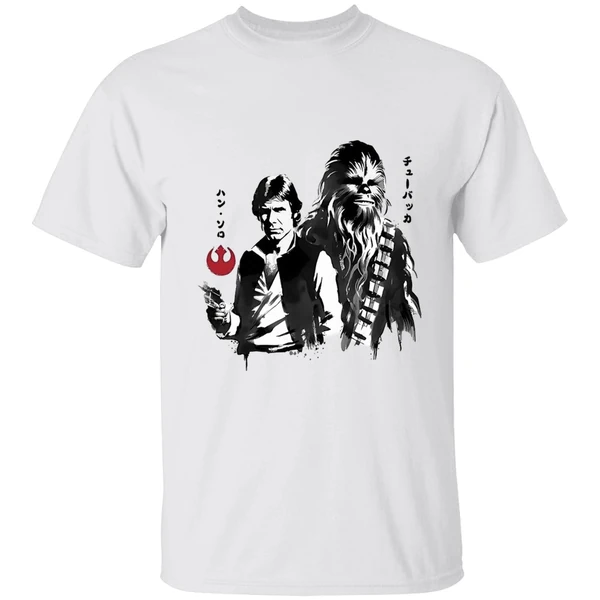 Han Solo And Chewbacca In Japanese Sumi E Style Shirt