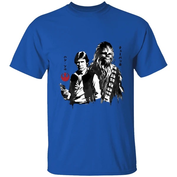 Han Solo And Chewbacca In Japanese Sumi E Style Shirt - Image 5