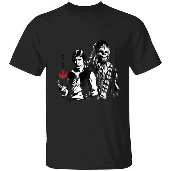 Han Solo And Chewbacca In Japanese Sumi E Style Shirt - Image 7
