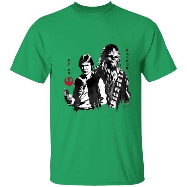 Han Solo And Chewbacca In Japanese Sumi E Style Shirt - Image 8