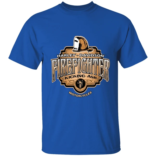 Harley Davidson Fire Fighter Kicking Ash Motorcycles Shirt - Image 8