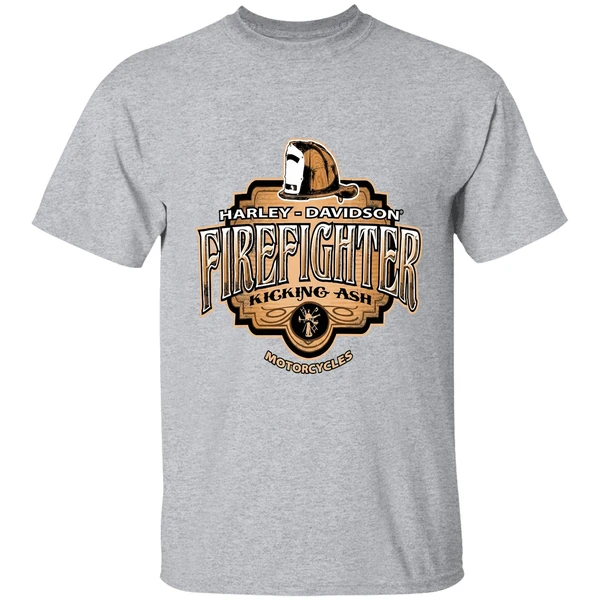 Harley Davidson Fire Fighter Kicking Ash Motorcycles Shirt - Image 9