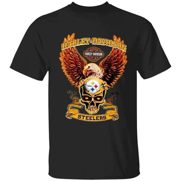 Harley Davidson Skull Pittsburgh Steelers Shirt