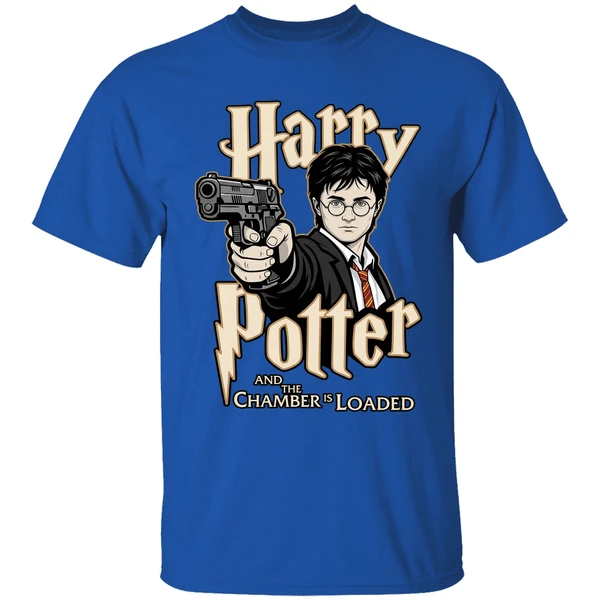 harrypotter and the chamber is loaded shirt royalblue