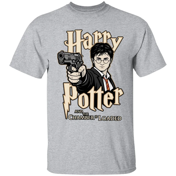 harrypotter and the chamber is loaded shirt sportgrey