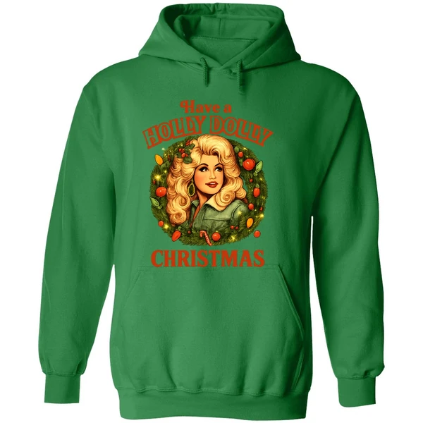 Have A Holly Dolly Christmas Retro Dolly Parton Inspired Hoodie - Image 2