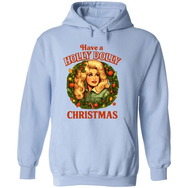 Have A Holly Dolly Christmas Retro Dolly Parton Inspired Hoodie - Image 4