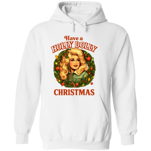 Have A Holly Dolly Christmas Retro Dolly Parton Inspired Hoodie - Image 8