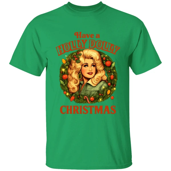 Have A Holly Dolly Christmas Retro Dolly Parton Inspired Shirt - Image 2