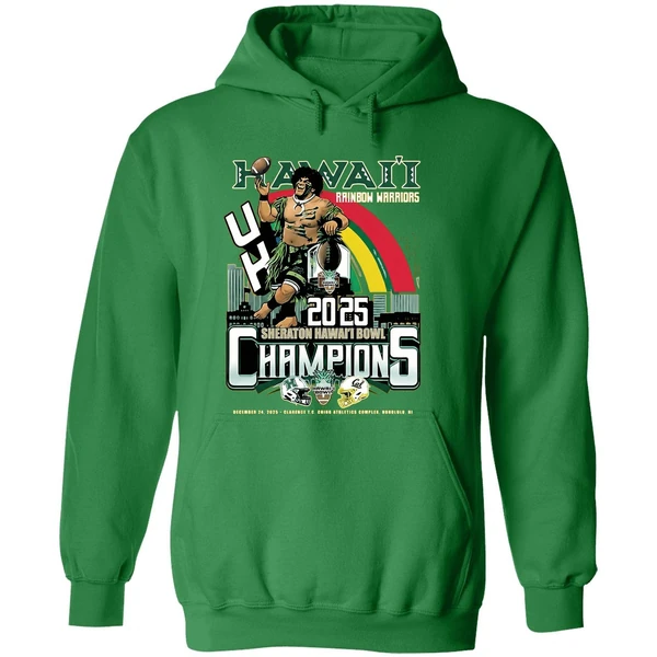 Hawaii Rainbow Warriors Football 2025 Champions Sheraton Hoodie - Image 2