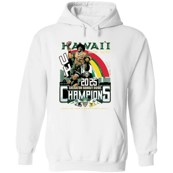 Hawaii Rainbow Warriors Football 2025 Champions Sheraton Hoodie - Image 8
