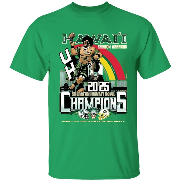 Hawaii Rainbow Warriors Football 2025 Champions Sheraton Shirt - Image 2
