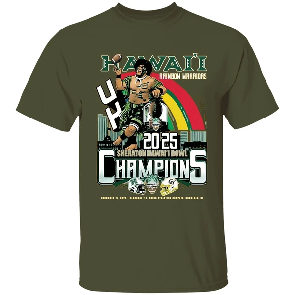 Hawaii Rainbow Warriors Football 2025 Champions Sheraton Shirt - Image 4