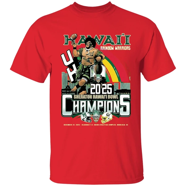 Hawaii Rainbow Warriors Football 2025 Champions Sheraton Shirt - Image 7