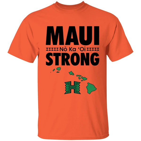 hawaii rainbow warriors maui strong shirt orange