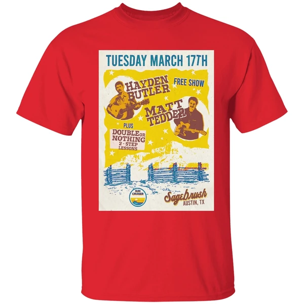 hayden butler with matt tedder austin tx on march 17 2026 poster shirt red