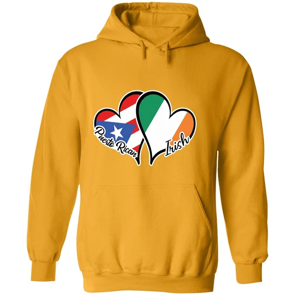 Heart Puerto Rico Ireland Flag Half Puerto Rican Half Irish Hoodie