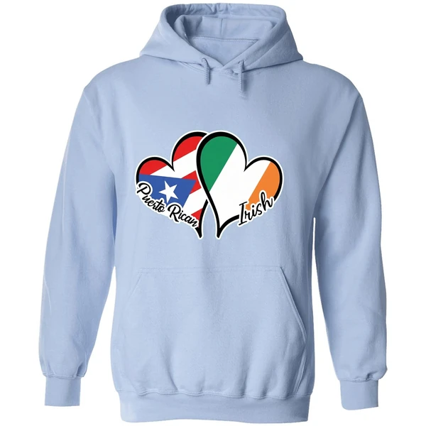 Heart Puerto Rico Ireland Flag Half Puerto Rican Half Irish Hoodie - Image 4